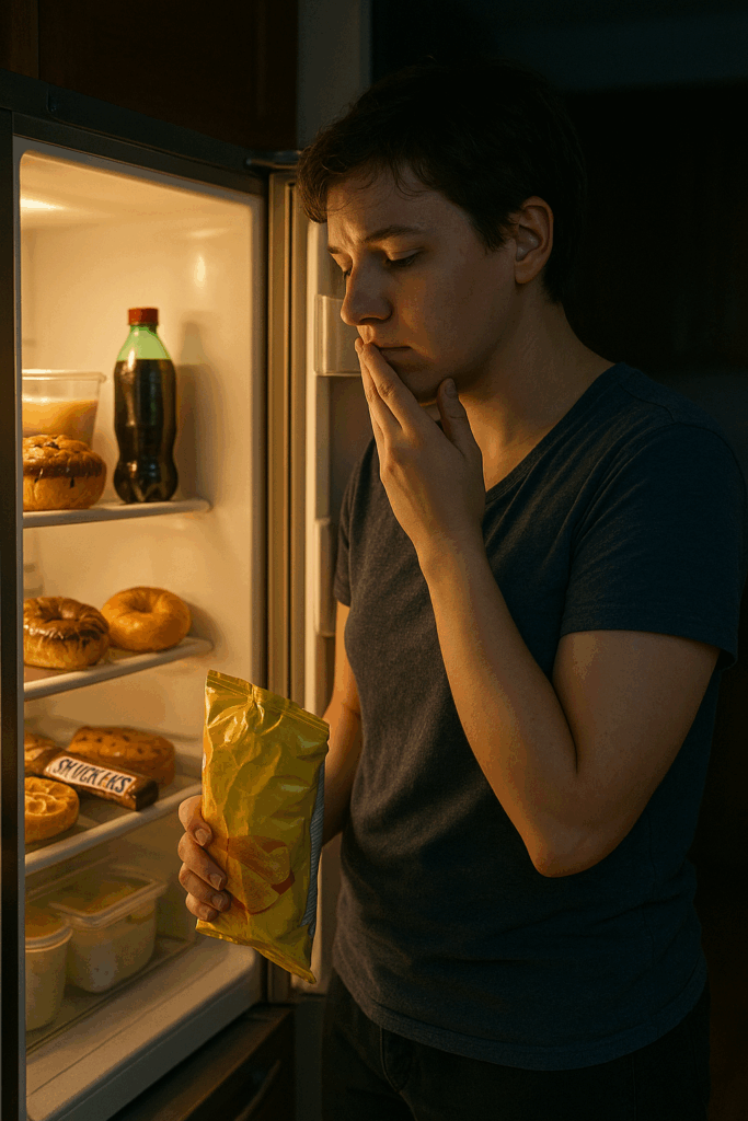 Personne devant réfrigérateur
