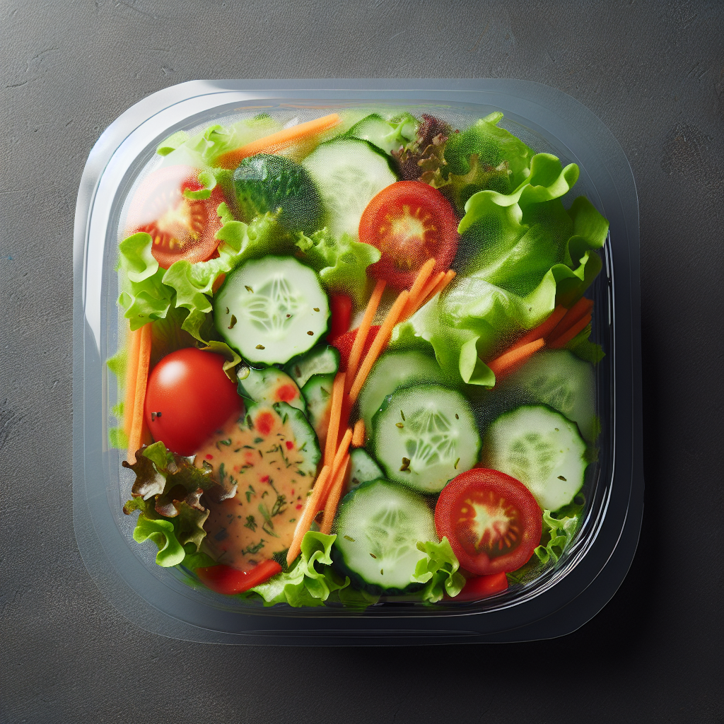 Macédoine de légumes en salade, avec sauce, préemballée-entrées et plats composés, valeurs nutritionnelles