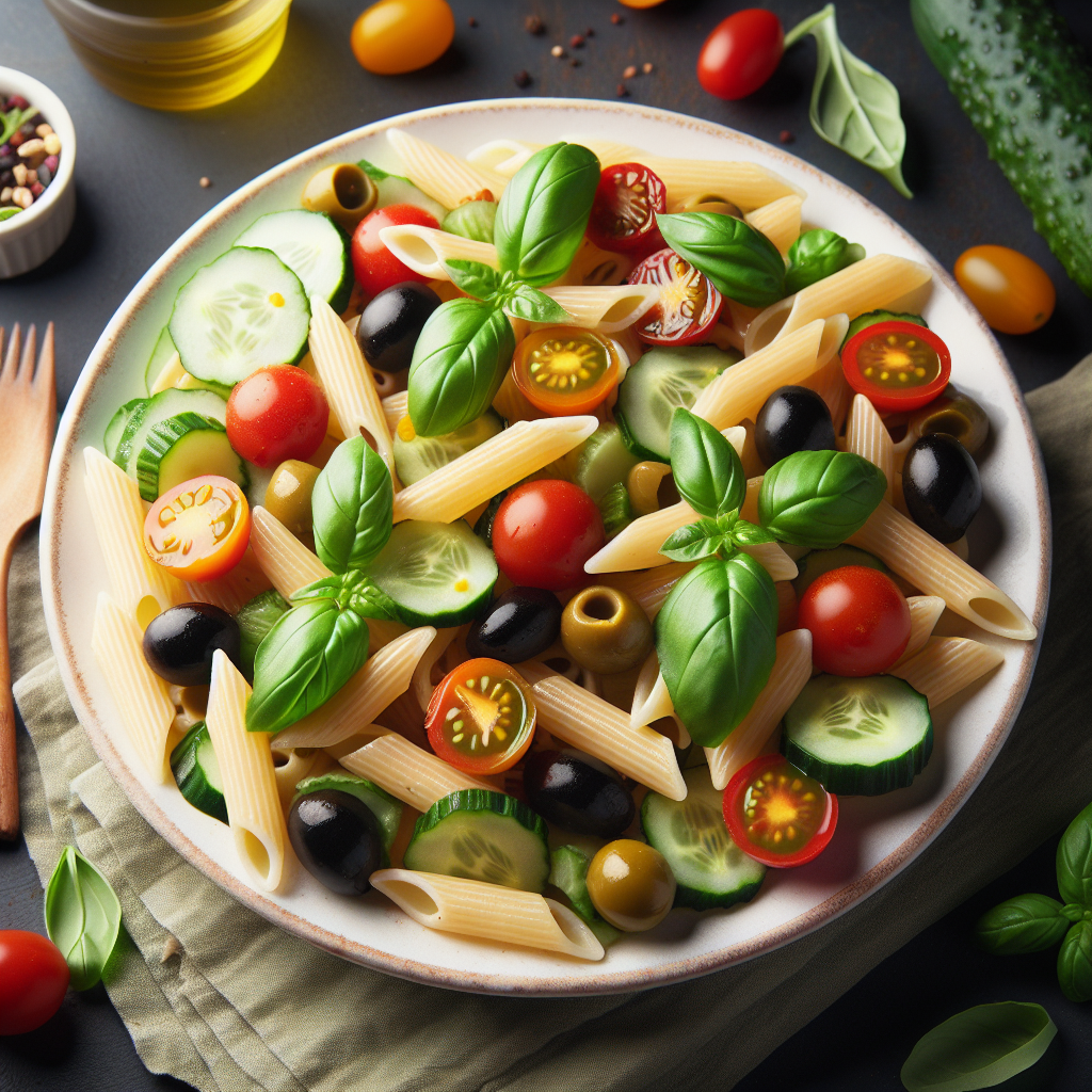 Salade de pâtes, végétarienne-entrées et plats composés, valeurs nutritionnelles