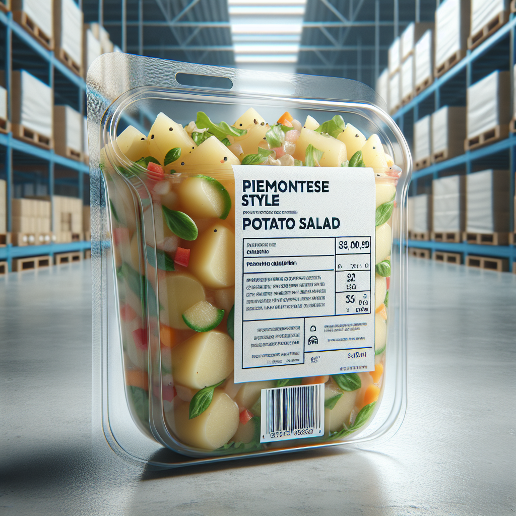 Salade de pomme de terre à la piémontaise, préemballée-entrées et plats composés, valeurs nutritionnelles