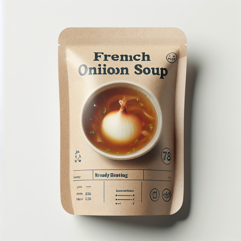 Soupe à l'oignon, préemballée à réchauffer-entrées et plats composés, valeurs nutritionnelles