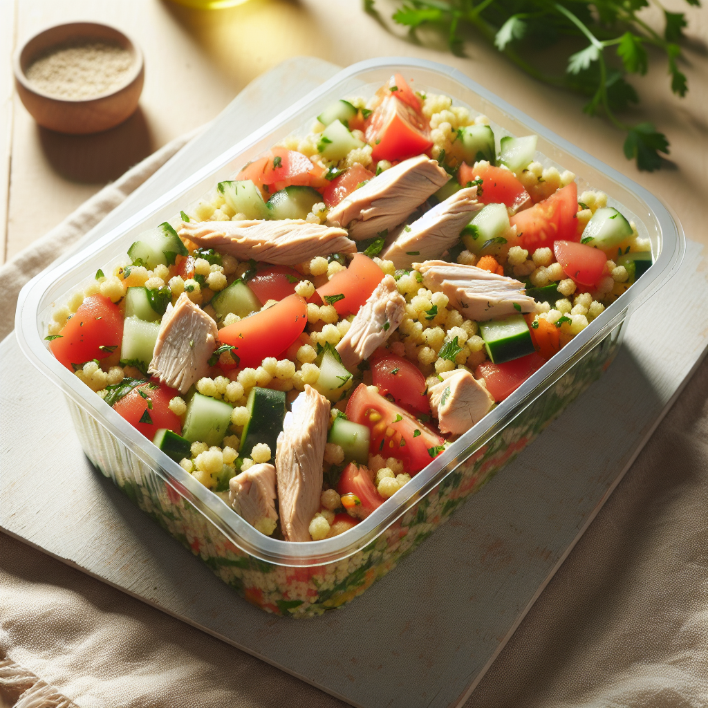 Taboulé ou Salade de couscous au poulet, préemballé-entrées et plats composés, valeurs nutritionnelles