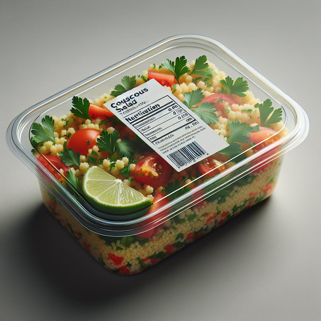 Taboulé ou Salade de couscous, préemballé-entrées et plats composés, valeurs nutritionnelles