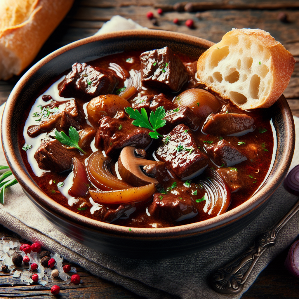 Boeuf bourguignon-entrées et plats composés, valeurs nutritionnelles