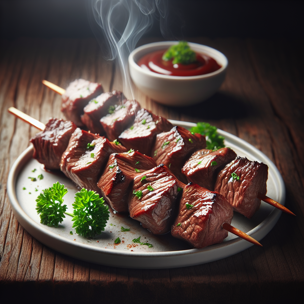 Brochette de boeuf, cuite-entrées et plats composés, valeurs nutritionnelles