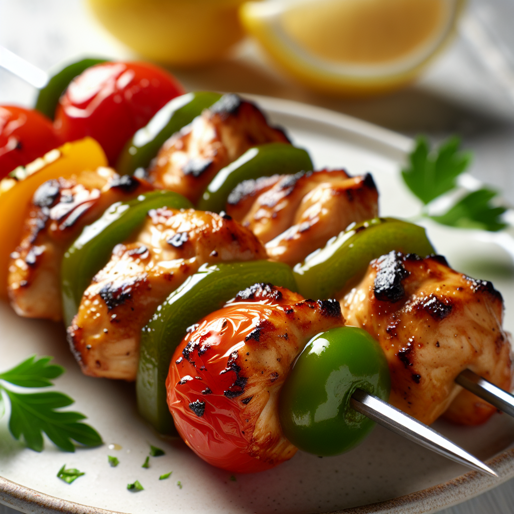 Brochette de volaille, cuite-entrées et plats composés, valeurs nutritionnelles