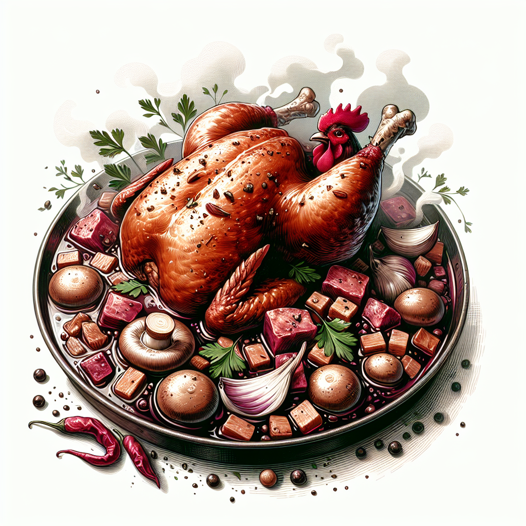 Coq au vin-entrées et plats composés, valeurs nutritionnelles