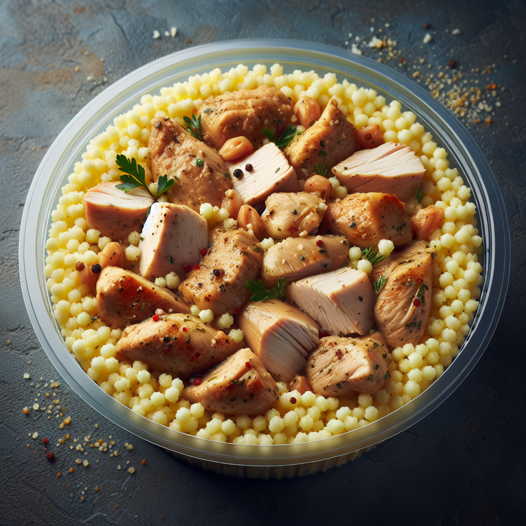 Couscous à la viande ou au poulet, préemballé, allégé-entrées et plats composés, valeurs nutritionnelles