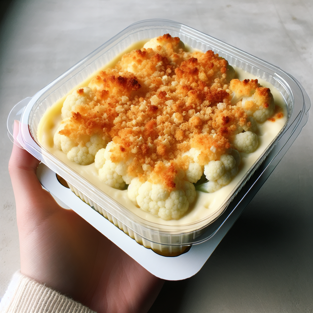 Gratin de chou-fleur, préemballé-entrées et plats composés, valeurs nutritionnelles