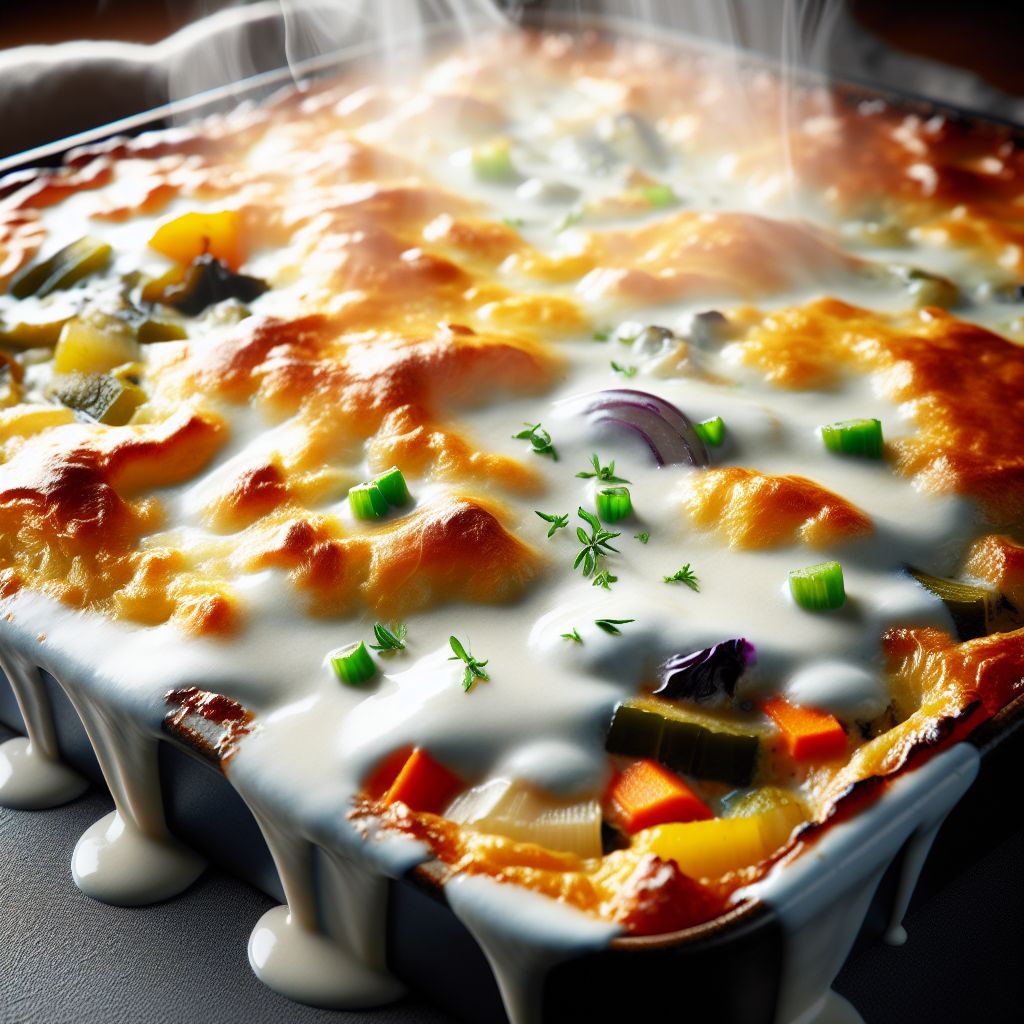 Gratin de légumes en sauce blanche type béchamel, cuit-entrées et plats composés, valeurs nutritionnelles