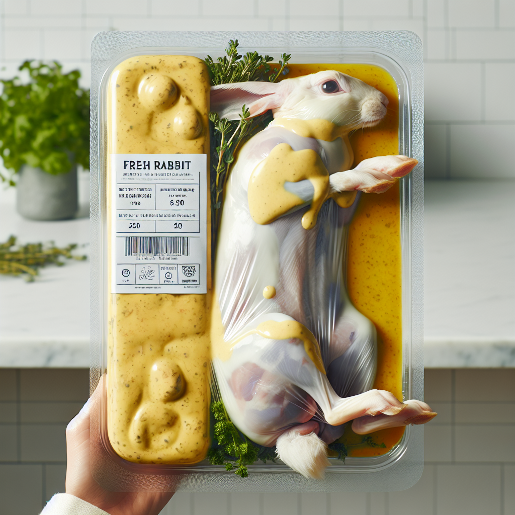 Lapin à la moutarde, préemballé-entrées et plats composés, valeurs nutritionnelles