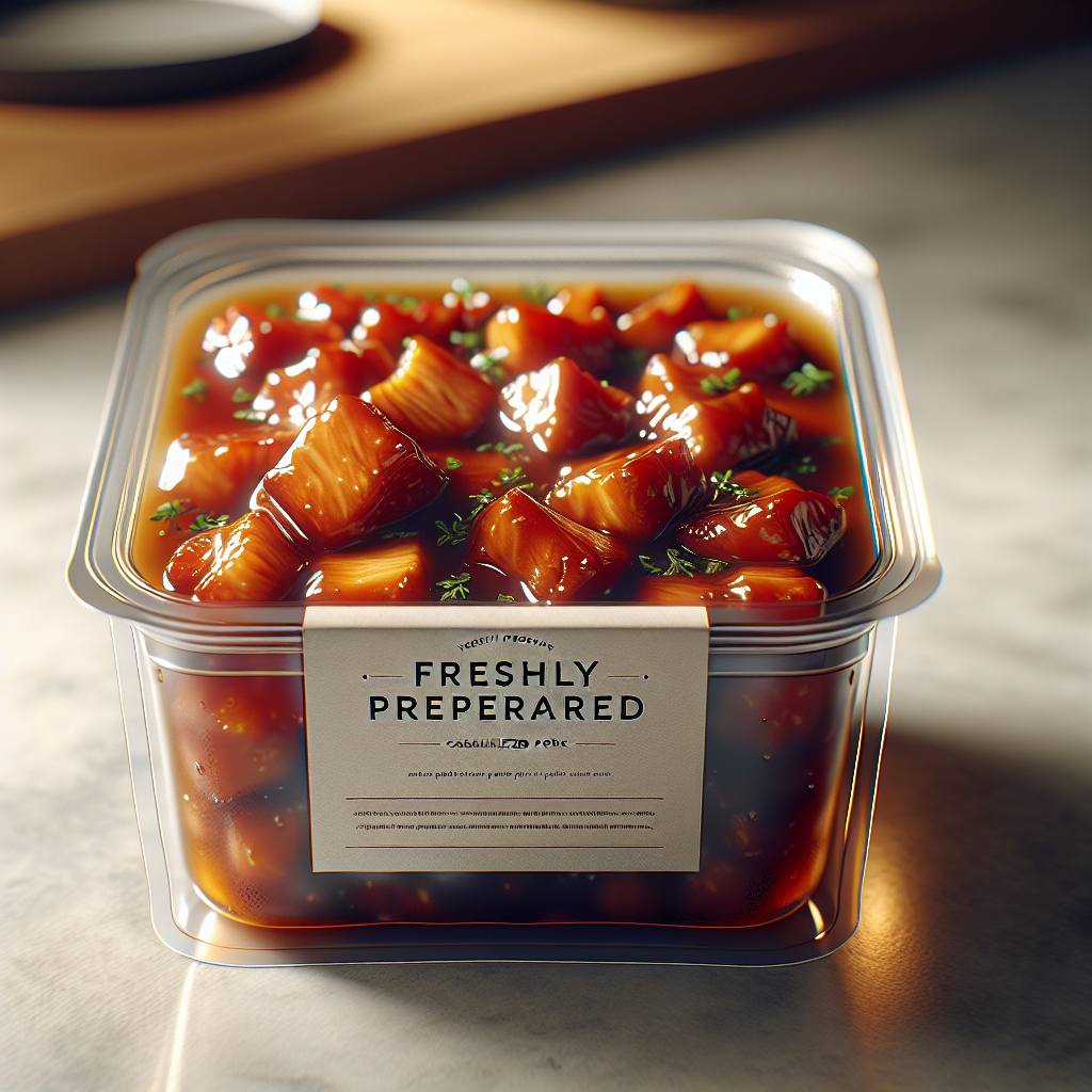 Porc au caramel, préemballé-entrées et plats composés, valeurs nutritionnelles