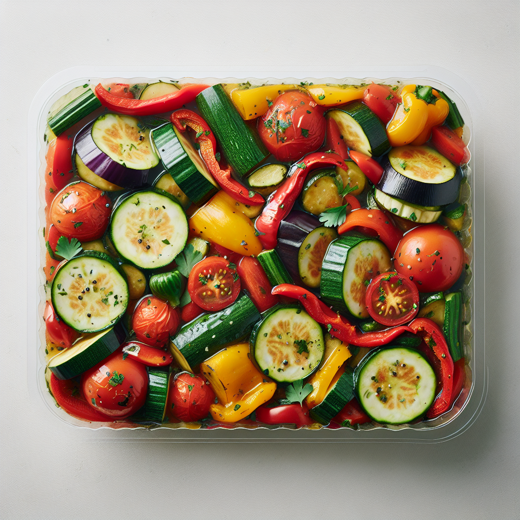 Ratatouille cuisinée, préemballée-entrées et plats composés, valeurs nutritionnelles