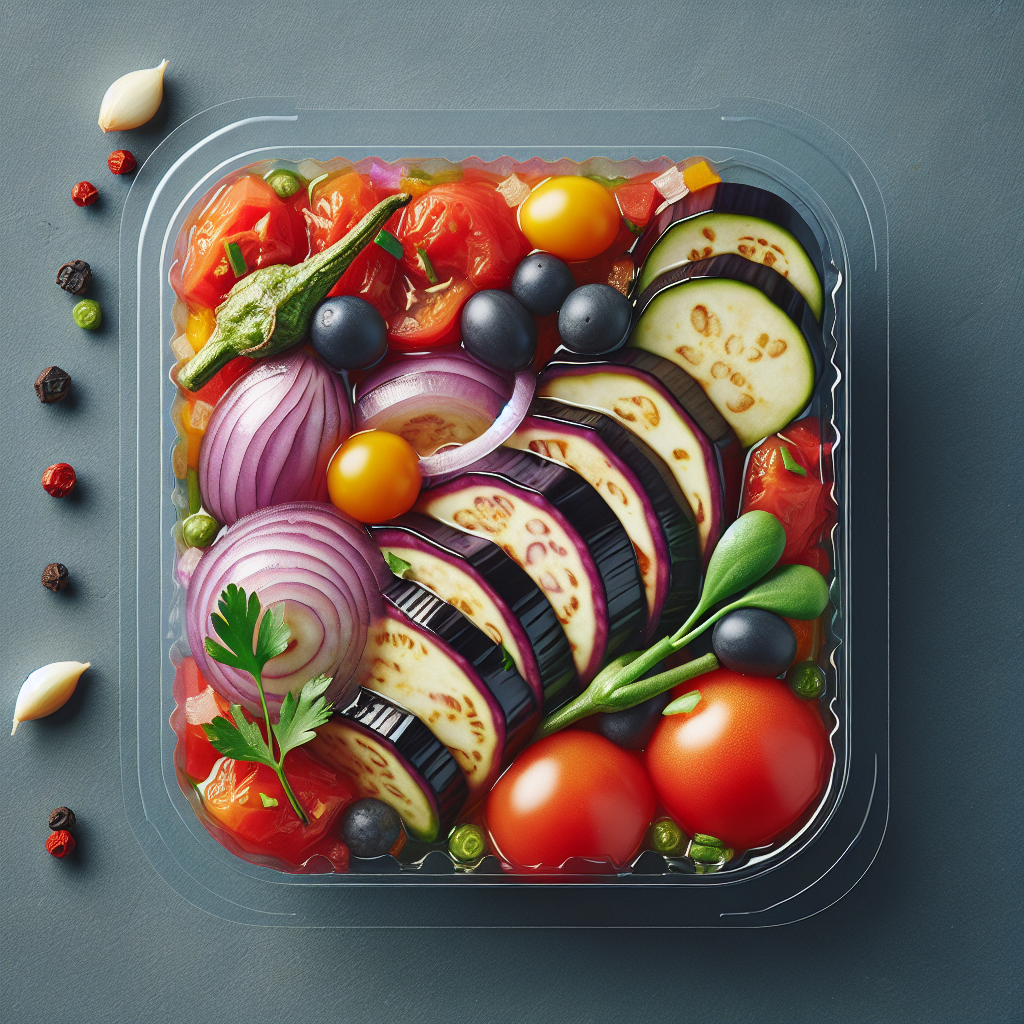 Riste d'aubergines (aubergines, tomates, oignons), préemballée-entrées et plats composés, valeurs nutritionnelles