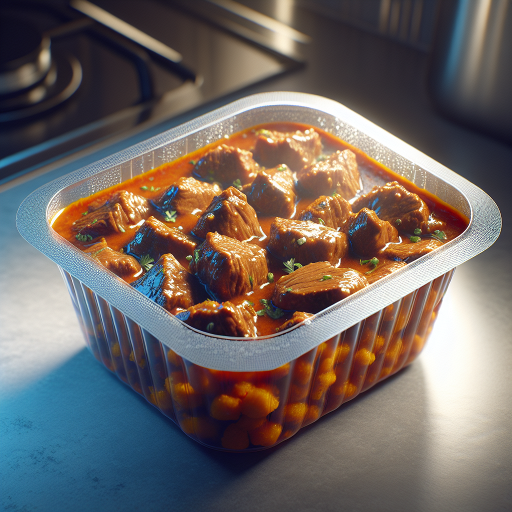 Sauté d'agneau au curry, préemballé-entrées et plats composés, valeurs nutritionnelles