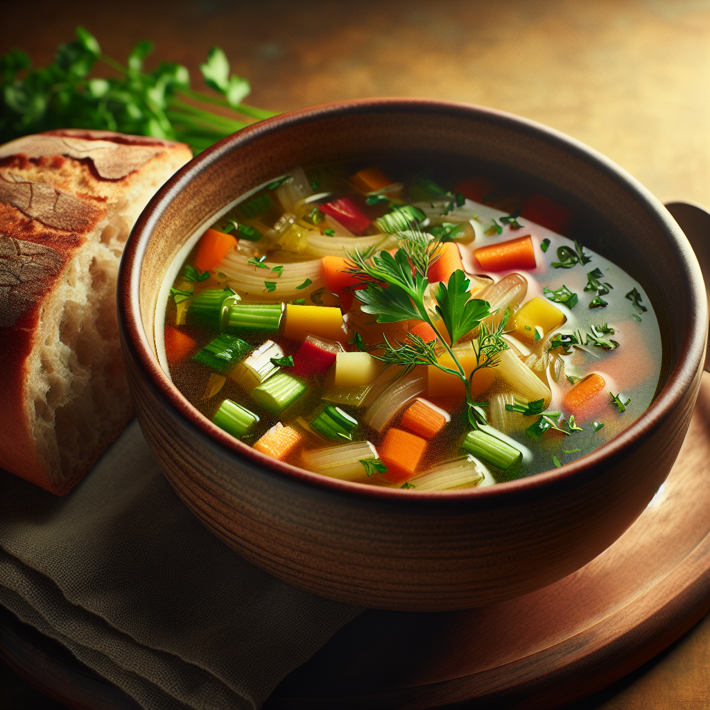 Soupe (aliment moyen)-entrées et plats composés, valeurs nutritionnelles