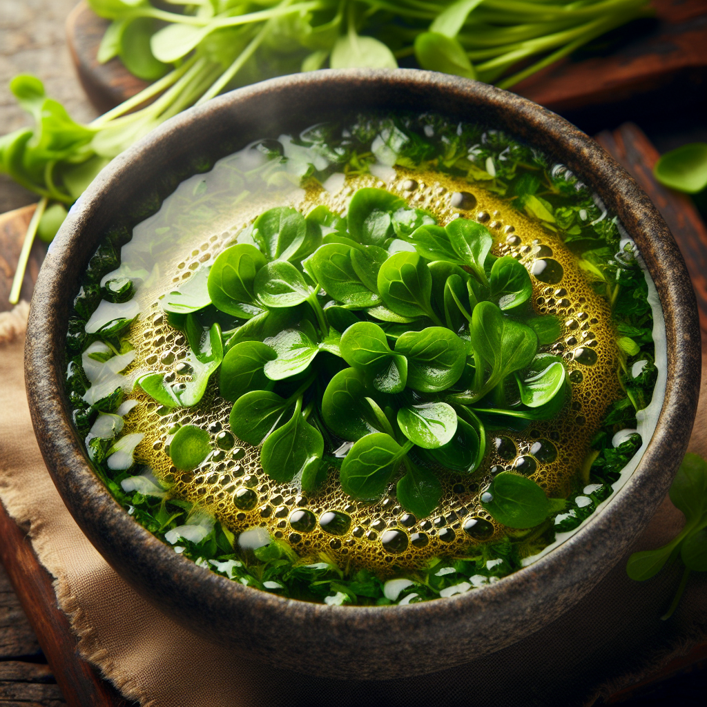 Soupe au cresson, déshydratée reconstituée-entrées et plats composés, valeurs nutritionnelles
