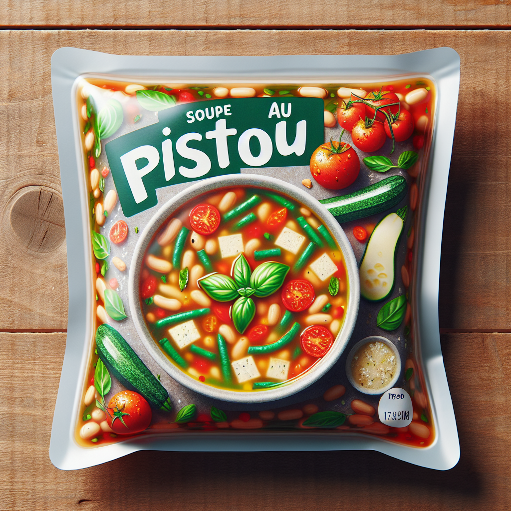 Soupe au pistou, préemballée à réchauffer-entrées et plats composés, valeurs nutritionnelles