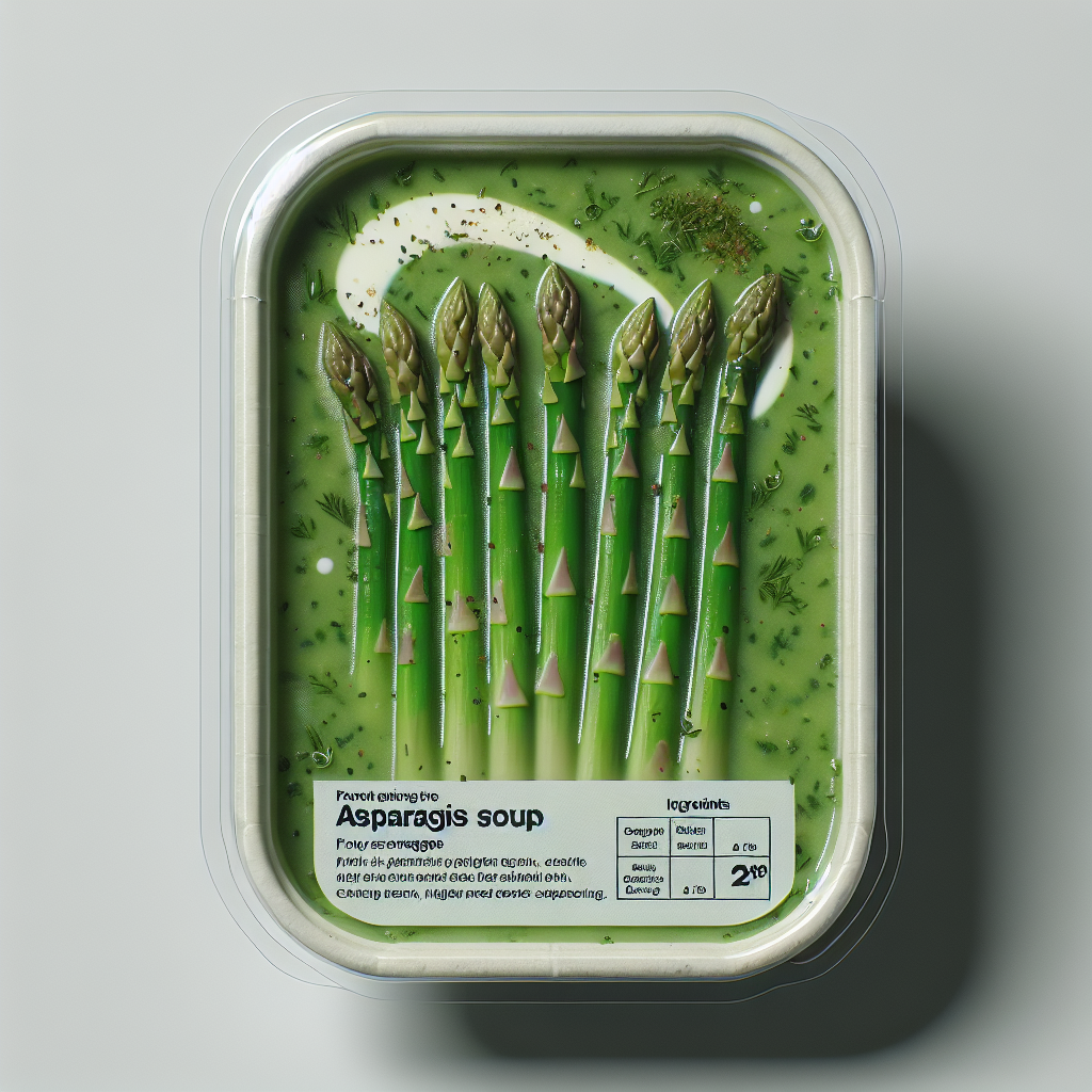 Soupe aux asperges, préemballée à réchauffer-entrées et plats composés, valeurs nutritionnelles