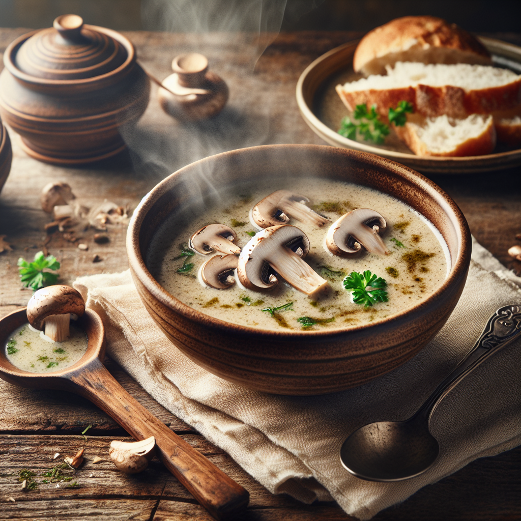 Soupe aux champignons, déshydratée reconstituée-entrées et plats composés, valeurs nutritionnelles