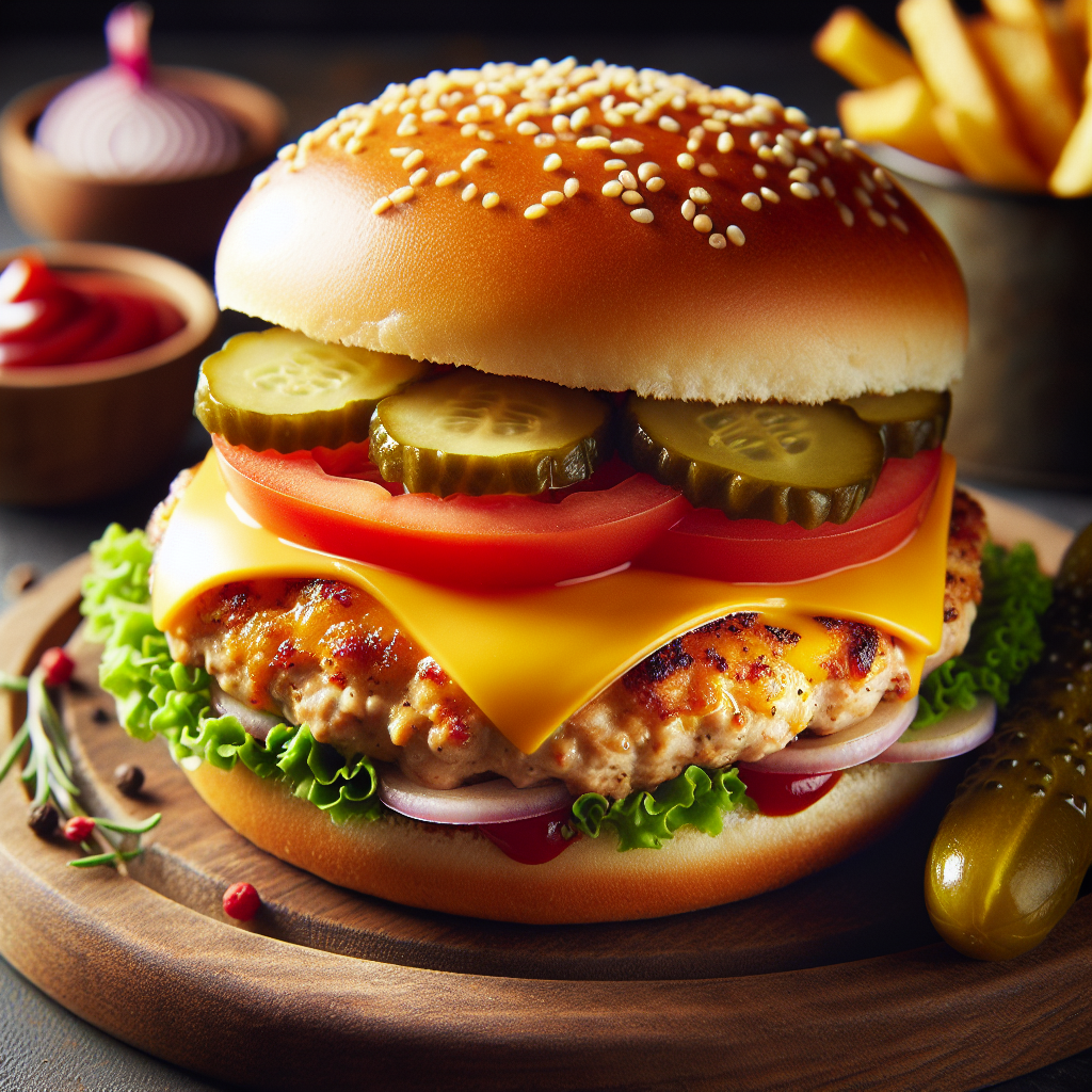 Burger au poulet-entrées et plats composés, valeurs nutritionnelles