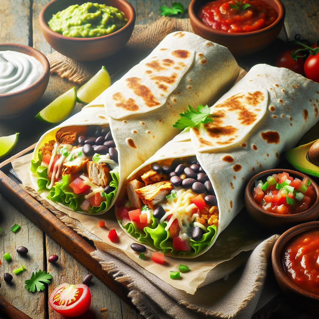Burritos-entrées et plats composés, valeurs nutritionnelles