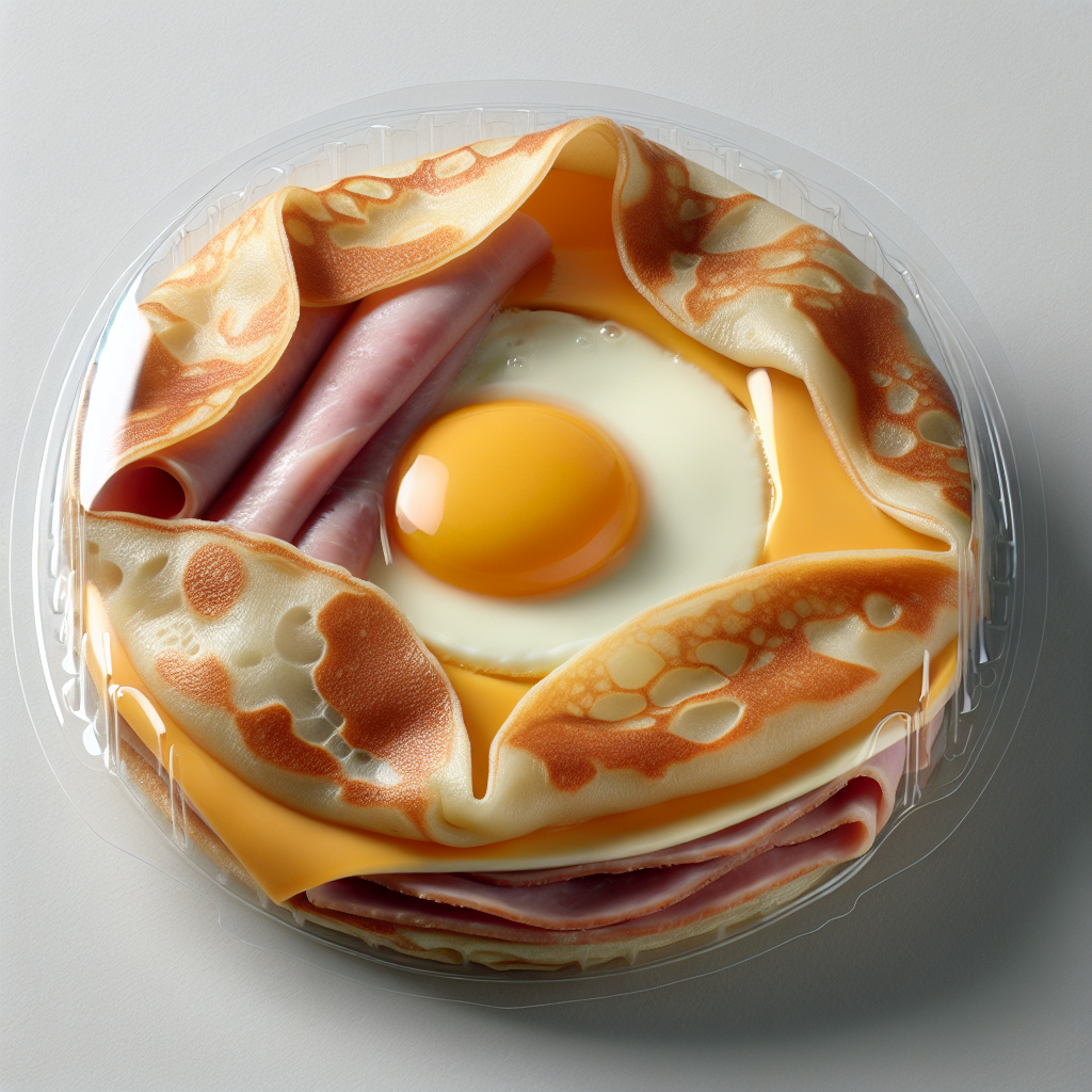 Crêpe ou Galette complète (oeuf, jambon, fromage), préemballée-entrées et plats composés, valeurs nutritionnelles