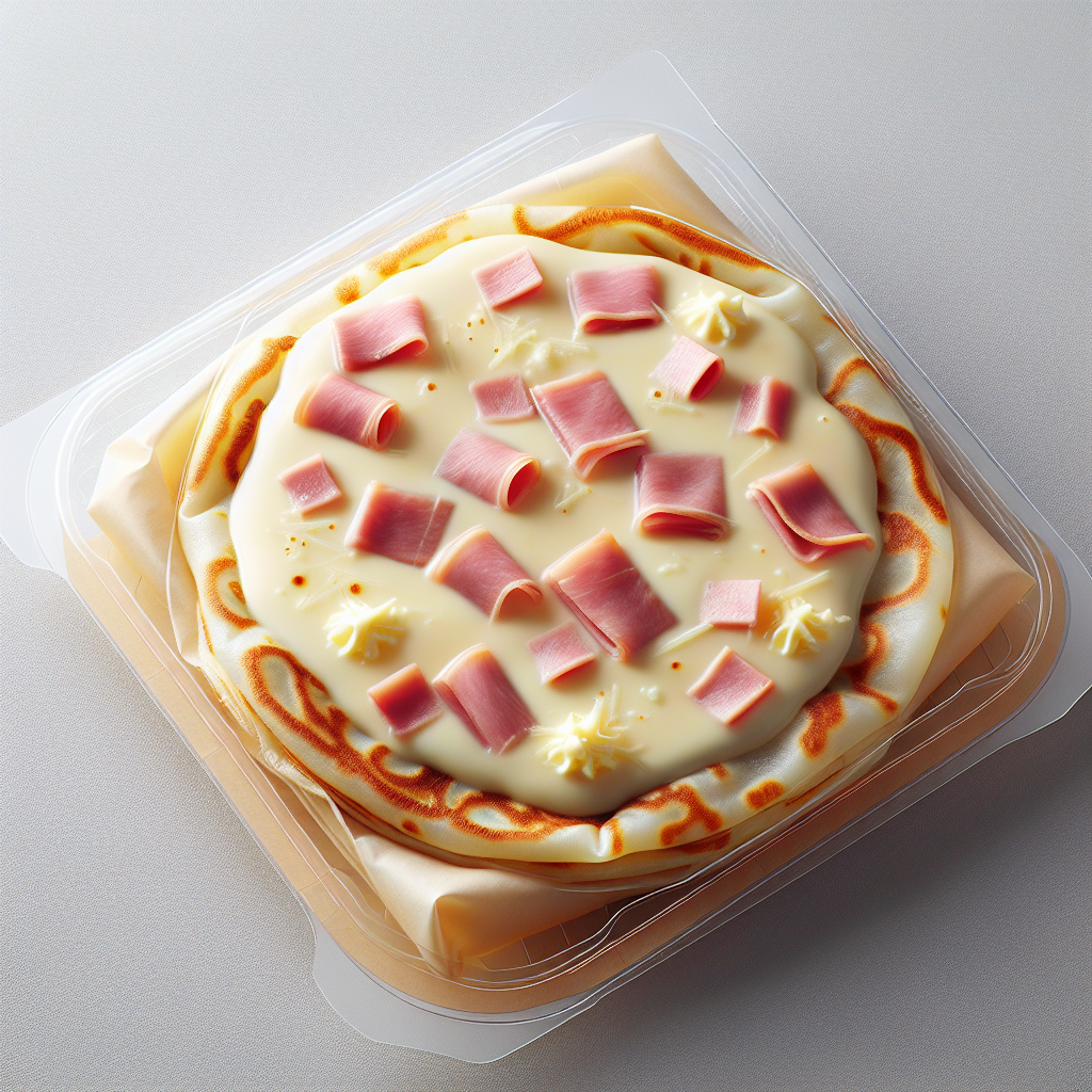 Crêpe ou Galette fourrée béchamel jambon fromage, préemballée-entrées et plats composés, valeurs nutritionnelles