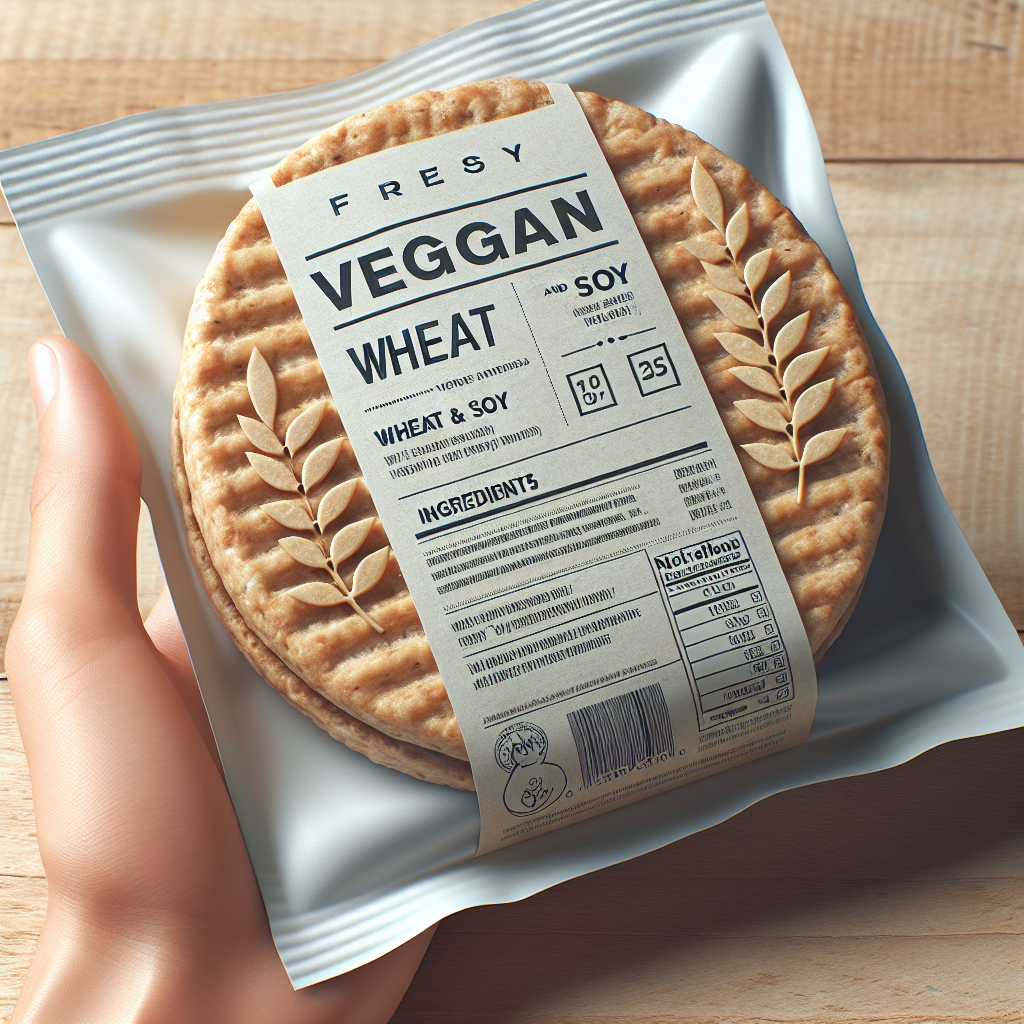 Galette ou pavé au blé et soja (convient aux véganes ou végétaliens), préemballé-entrées et plats composés, valeurs nutritionnelles