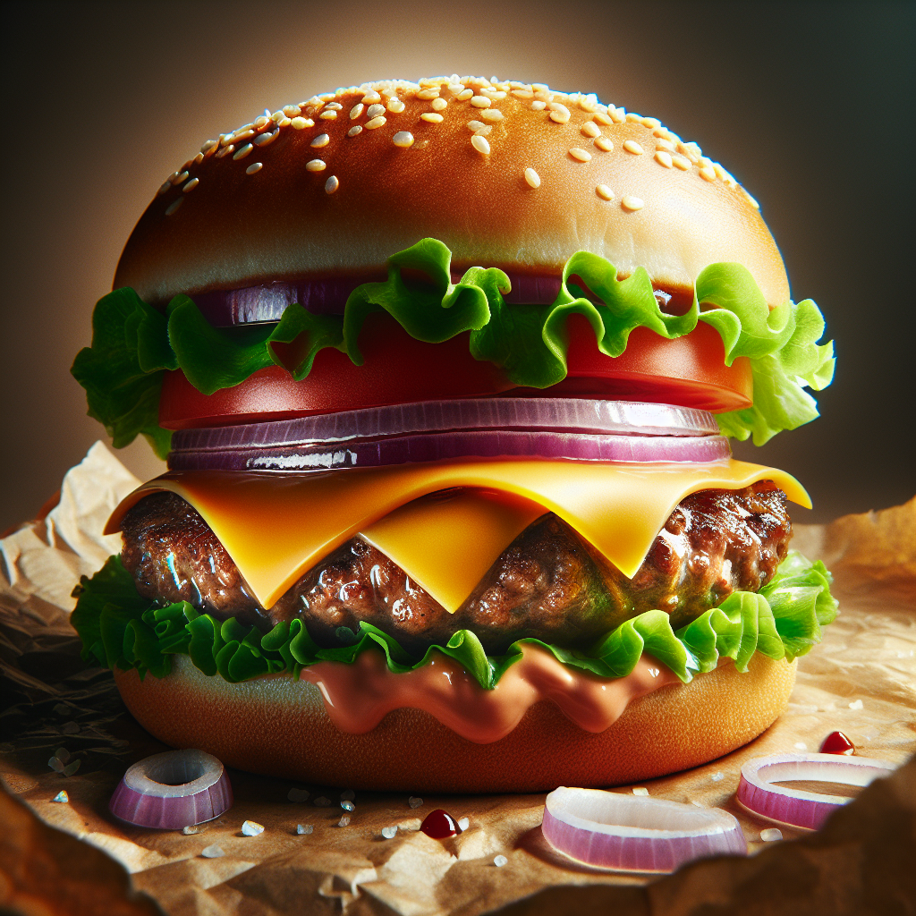 Hamburger, provenant de fast food-entrées et plats composés, valeurs nutritionnelles
