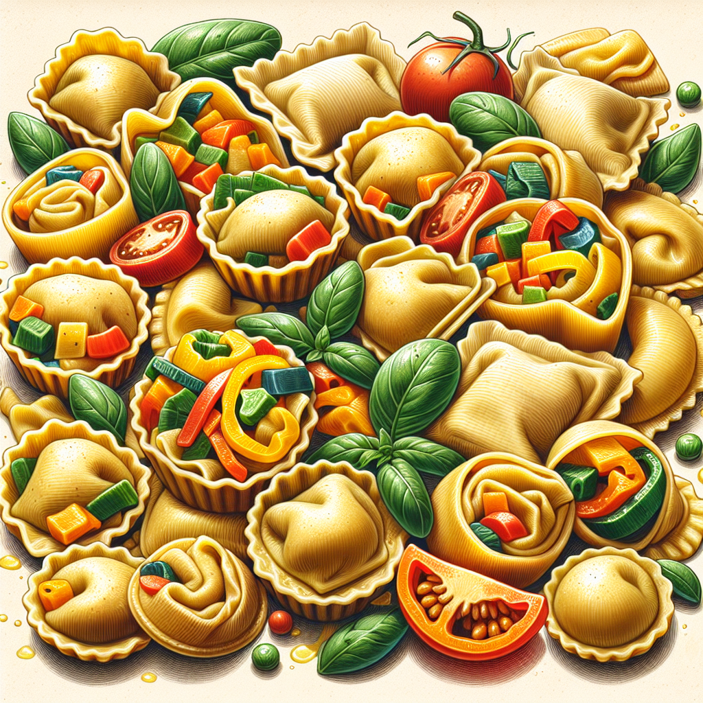 Pâtes fraîches farcies (ex : raviolis, tortellinis), aux légumes, préemballées, cuites-entrées et plats composés, valeurs nutritionnelles