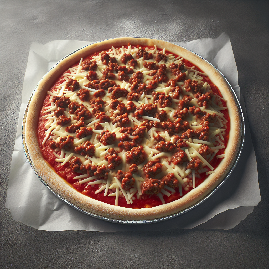 Pizza à la viande, type bolognaise, préemballée-entrées et plats composés, valeurs nutritionnelles