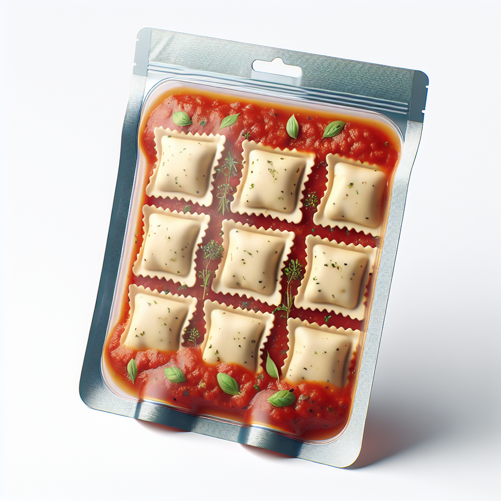 Raviolis au tofu, à la sauce tomate, préemballés-entrées et plats composés, valeurs nutritionnelles