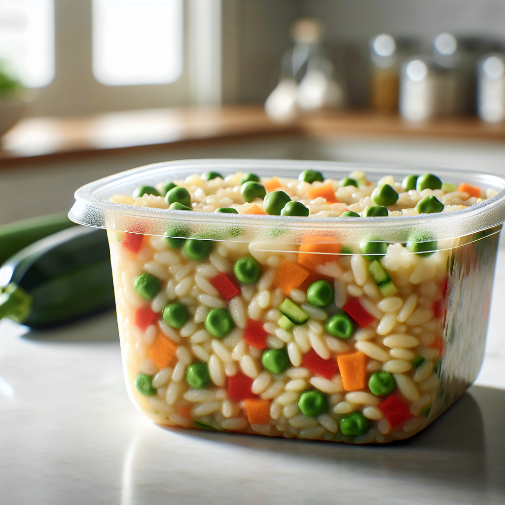 Risotto, aux légumes, préemballé-entrées et plats composés, valeurs nutritionnelles