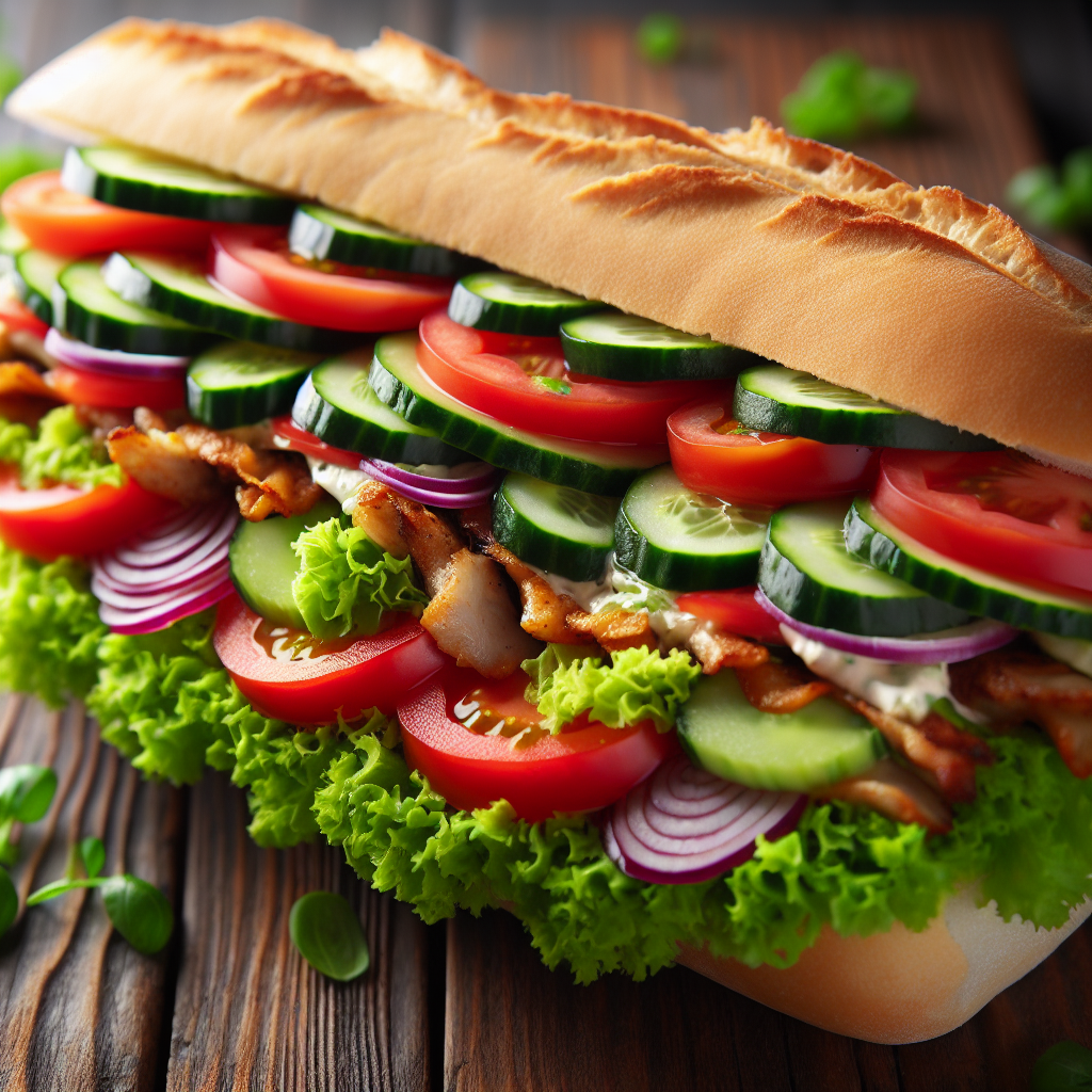 Sandwich grec ou Kebab, baguette, crudités-entrées et plats composés, valeurs nutritionnelles