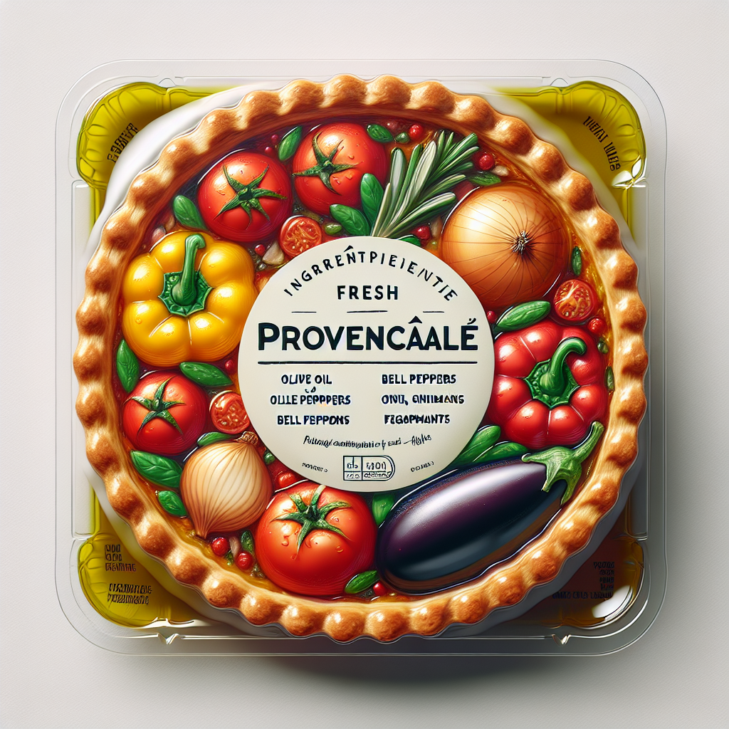 Tarte à la provençale, préemballée-entrées et plats composés, valeurs nutritionnelles