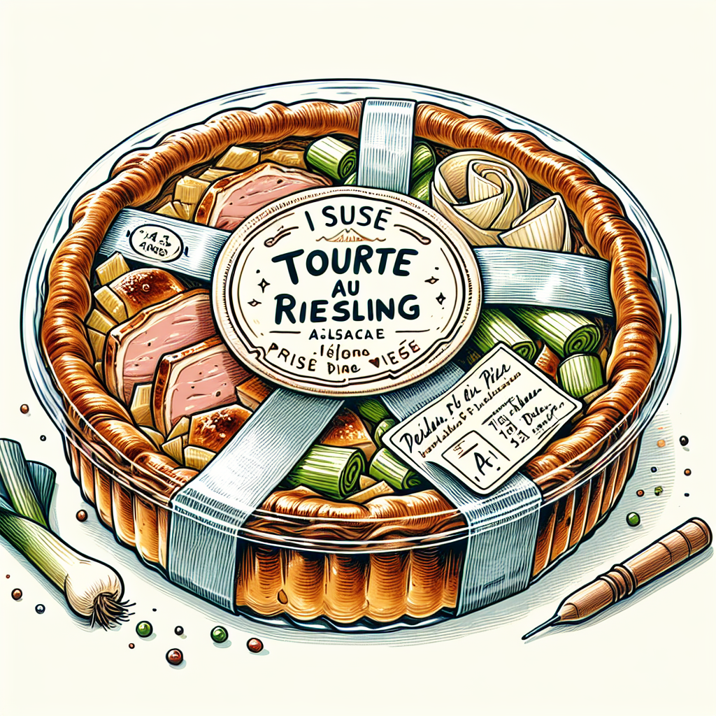 Tourte au riesling, préemballée-entrées et plats composés, valeurs nutritionnelles