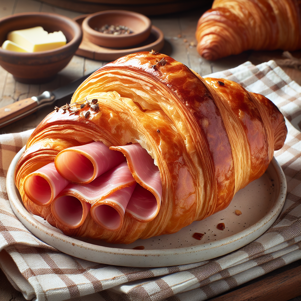 Croissant au jambon-entrées et plats composés, valeurs nutritionnelles