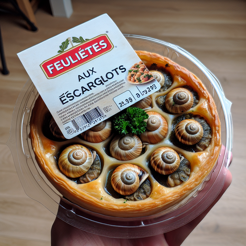 Feuilleté aux escargots, préemballé-entrées et plats composés, valeurs nutritionnelles