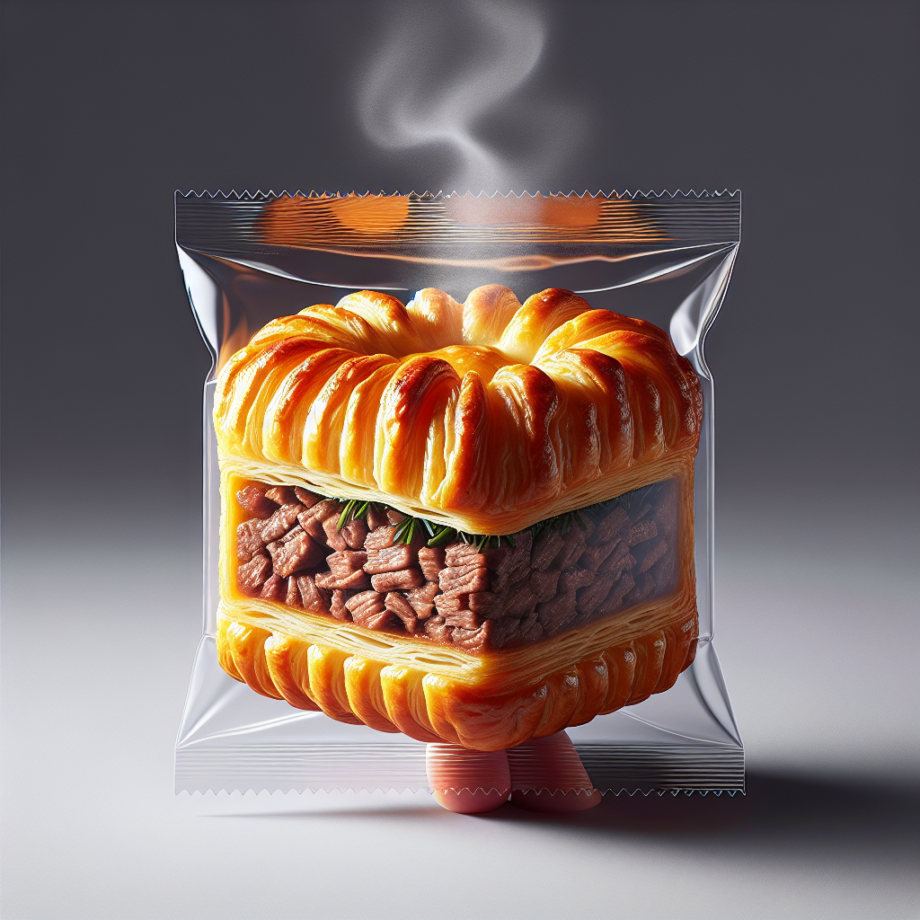 Feuilleté ou Friand à la viande, préemballé-entrées et plats composés, valeurs nutritionnelles