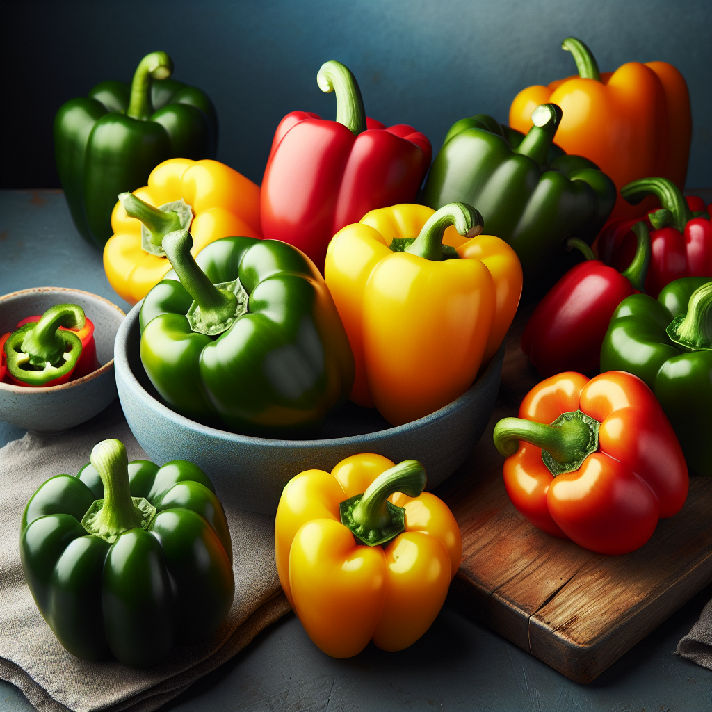 Poivron, vert, jaune ou rouge, cru-fruits, légumes, légumineuses et oléagineux, valeurs nutritionnelles