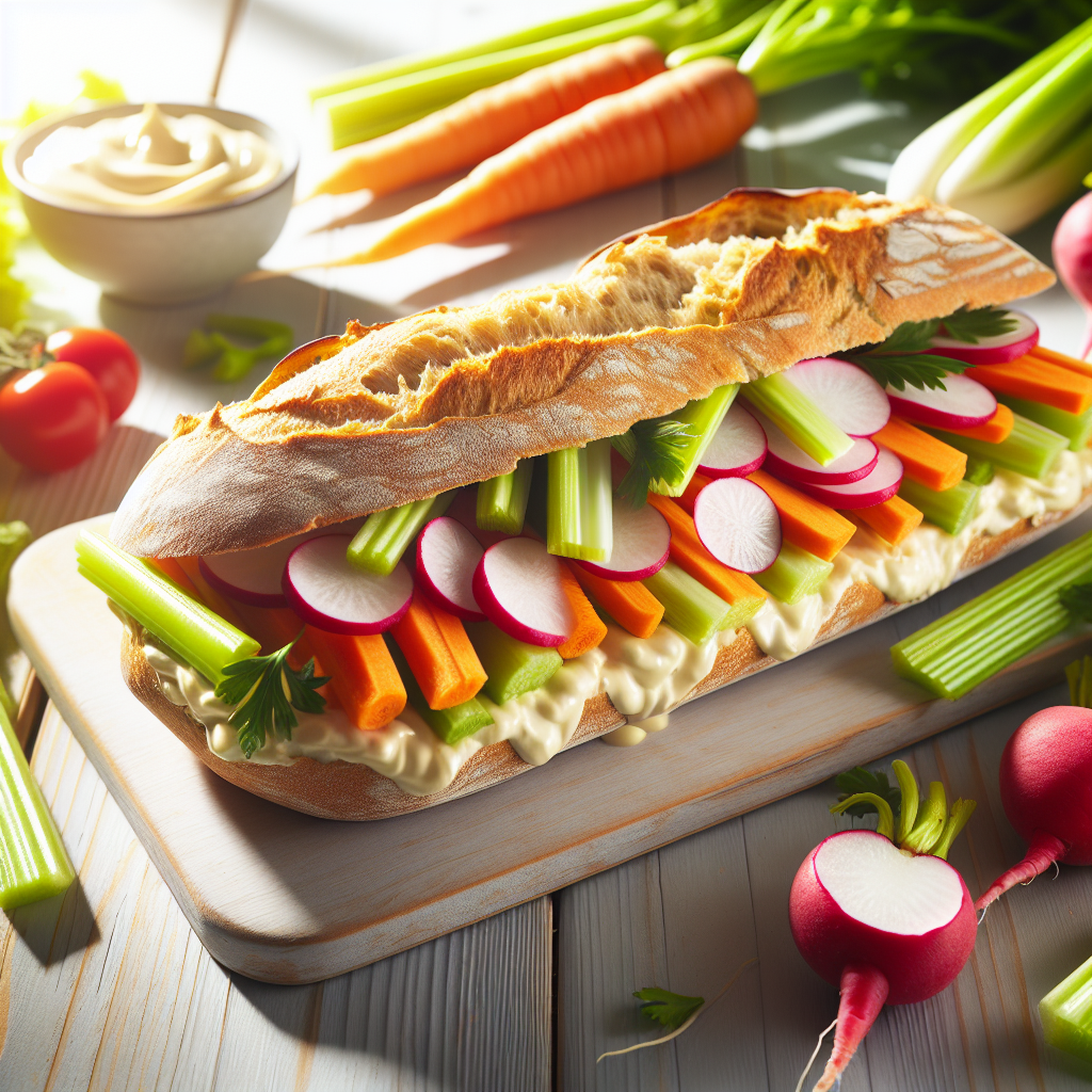 Sandwich baguette, crudités diverses, mayonnaise-entrées et plats composés, valeurs nutritionnelles