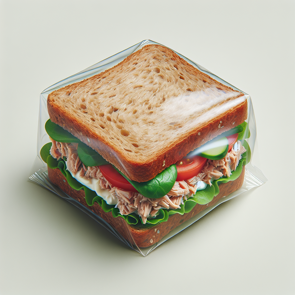 Sandwich pain de mie complet, thon, crudités, mayonnaise, préemballé-entrées et plats composés, valeurs nutritionnelles