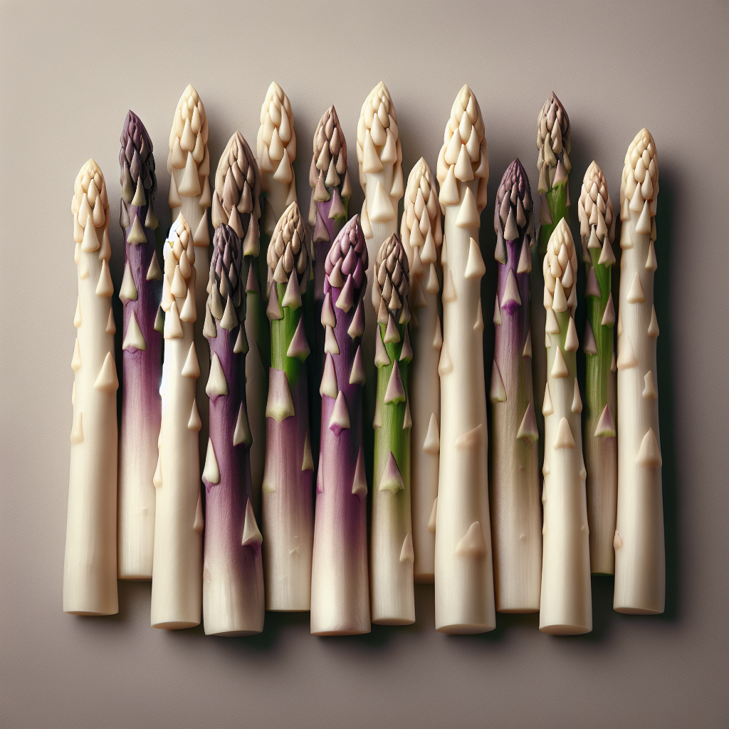Asperge, blanche ou violette, pelée, crue-fruits, légumes, légumineuses et oléagineux, valeurs nutritionnelles