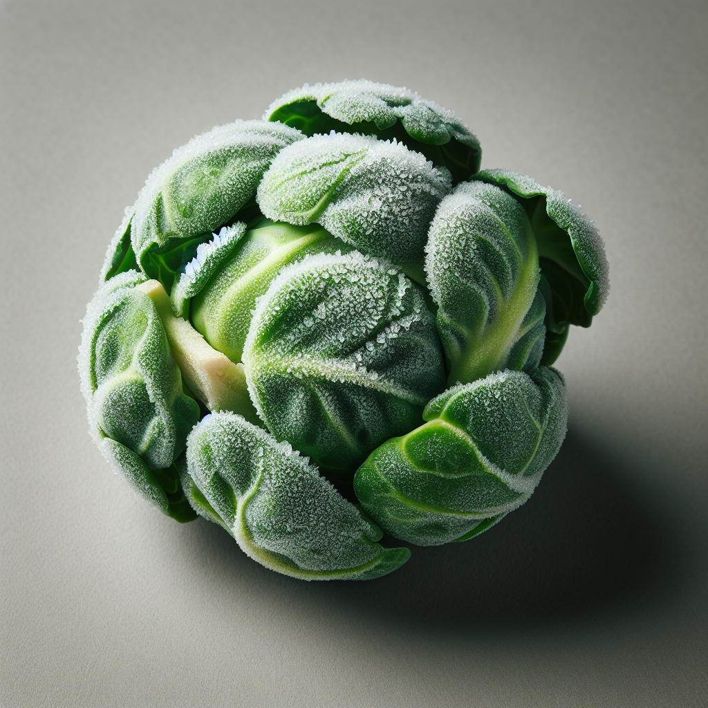 Chou de Bruxelles, surgelé, cru-fruits, légumes, légumineuses et oléagineux, valeurs nutritionnelles