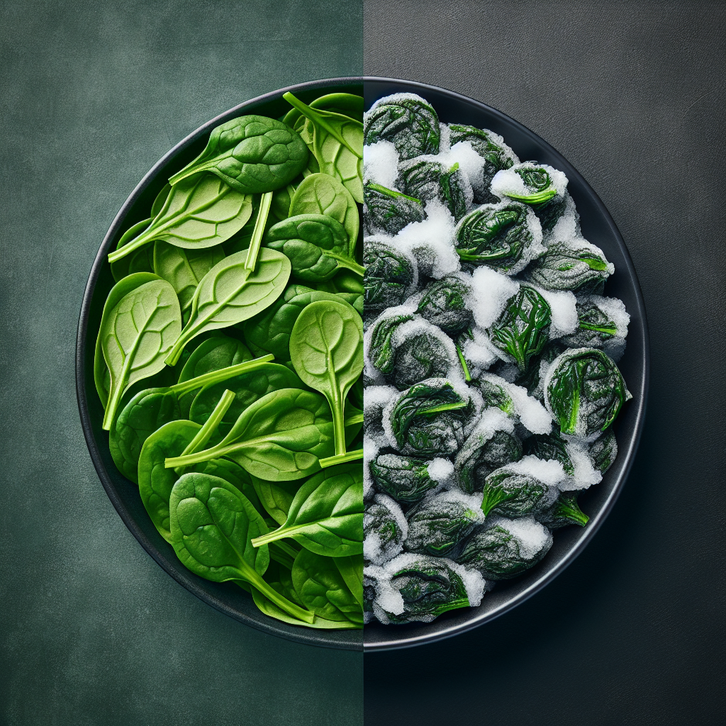 Épinard, surgelé, cuit-fruits, légumes, légumineuses et oléagineux, valeurs nutritionnelles