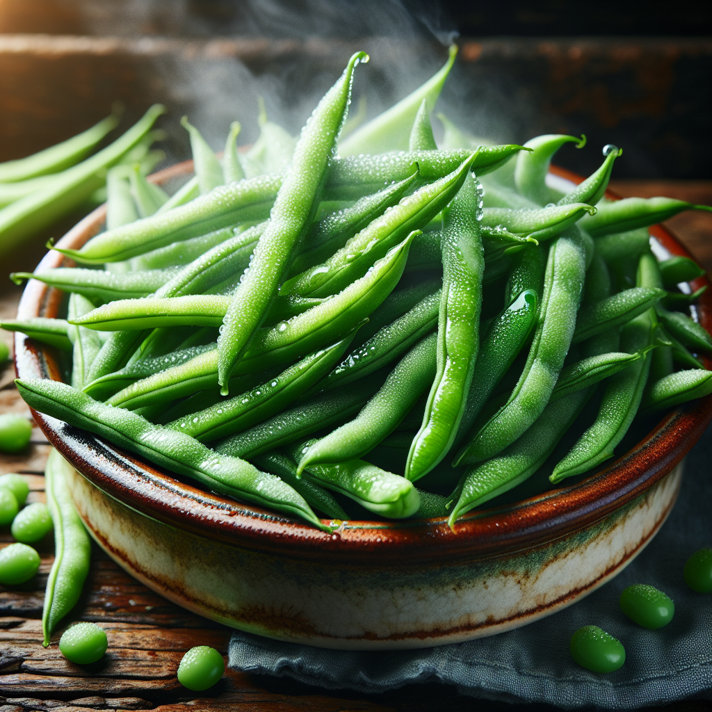 Haricot vert, surgelé, cuit-fruits, légumes, légumineuses et oléagineux, valeurs nutritionnelles