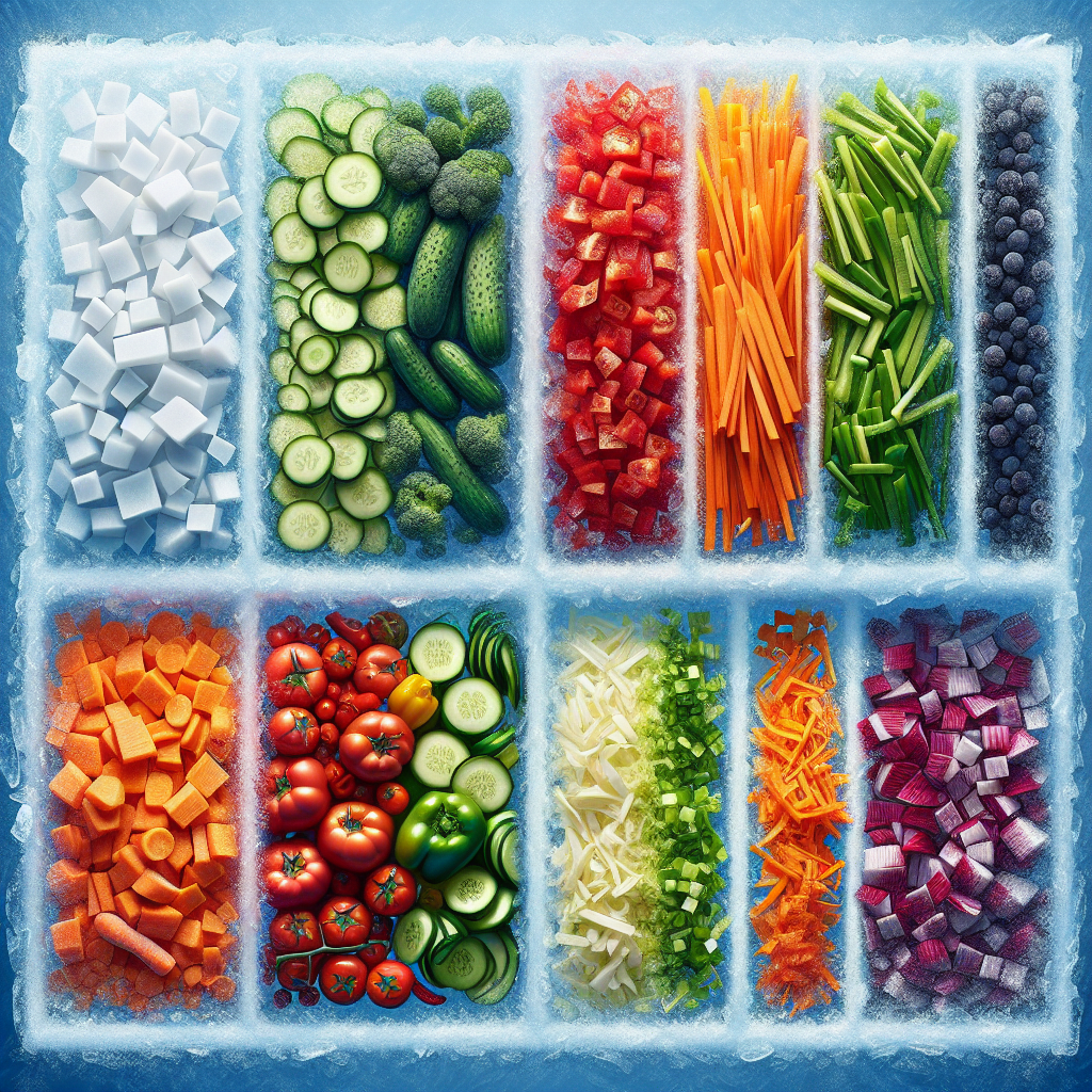 Julienne ou brunoise de légumes, surgelée, crue-fruits, légumes, légumineuses et oléagineux, valeurs nutritionnelles