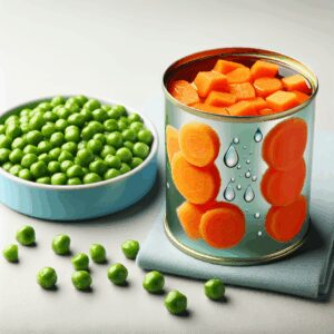 Petits pois et carottes, appertisés, égouttés-fruits, légumes, légumineuses et oléagineux, valeurs nutritionnelles