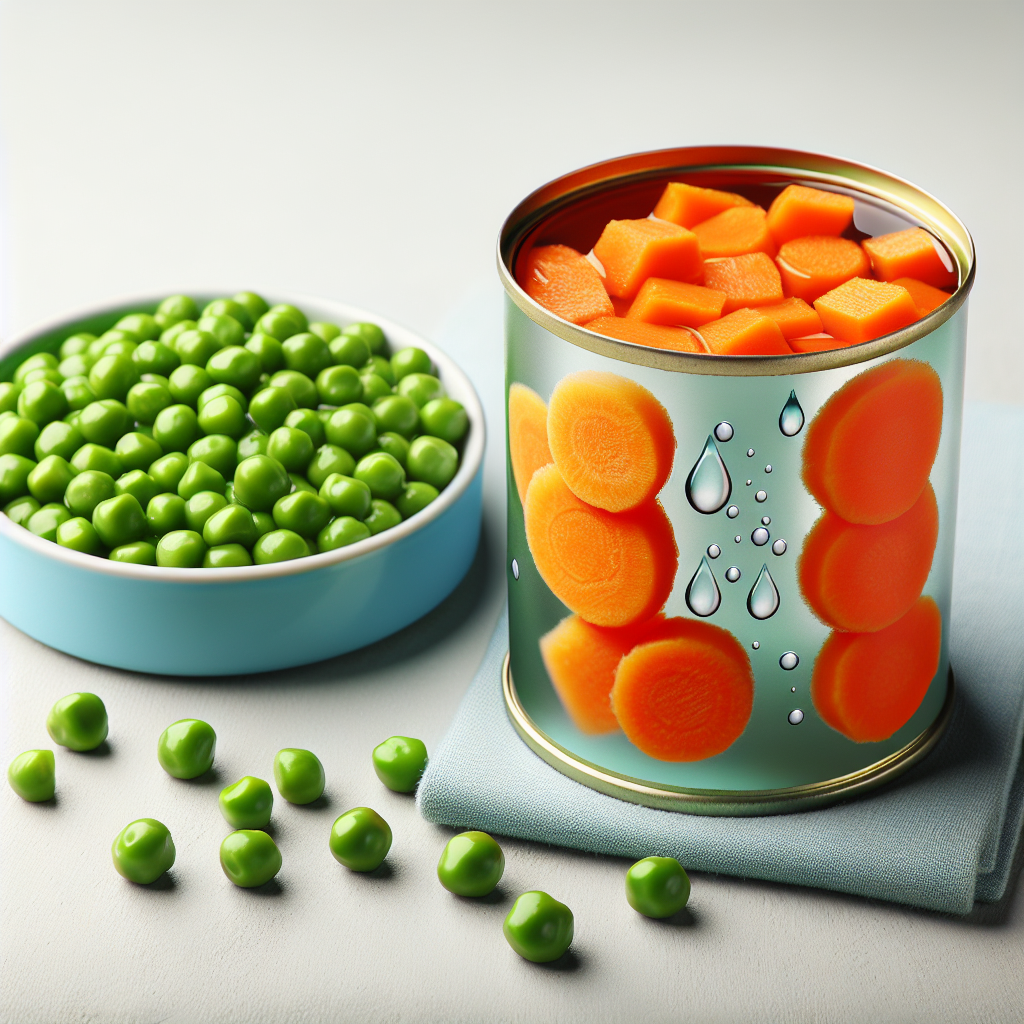 Petits pois et carottes, appertisés, égouttés-fruits, légumes, légumineuses et oléagineux, valeurs nutritionnelles